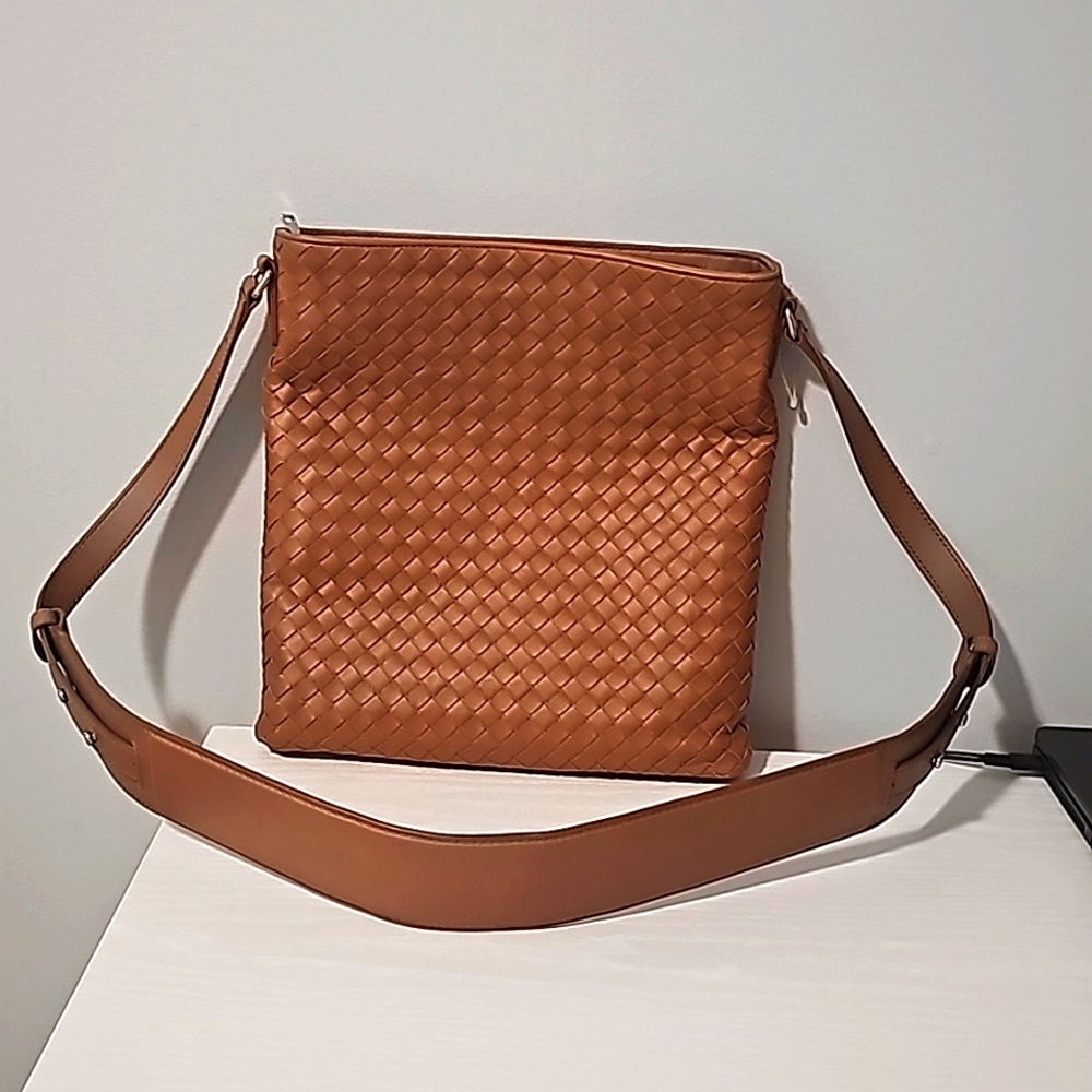 Bottega Veneta Brown Leather Weaved Crossbody